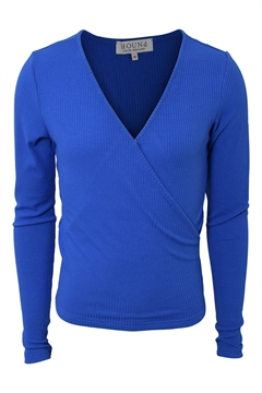 Hound wrap bluse - koboltblå 
